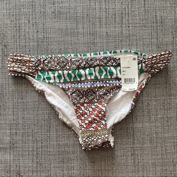 Trina Turk Multicolor Shirred Hipster Bikini Bottom NWT - Picture 1 of 5